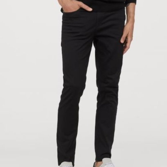 H&M Slim Fit Twill Black Pants W36 - Picture 1 of 6
